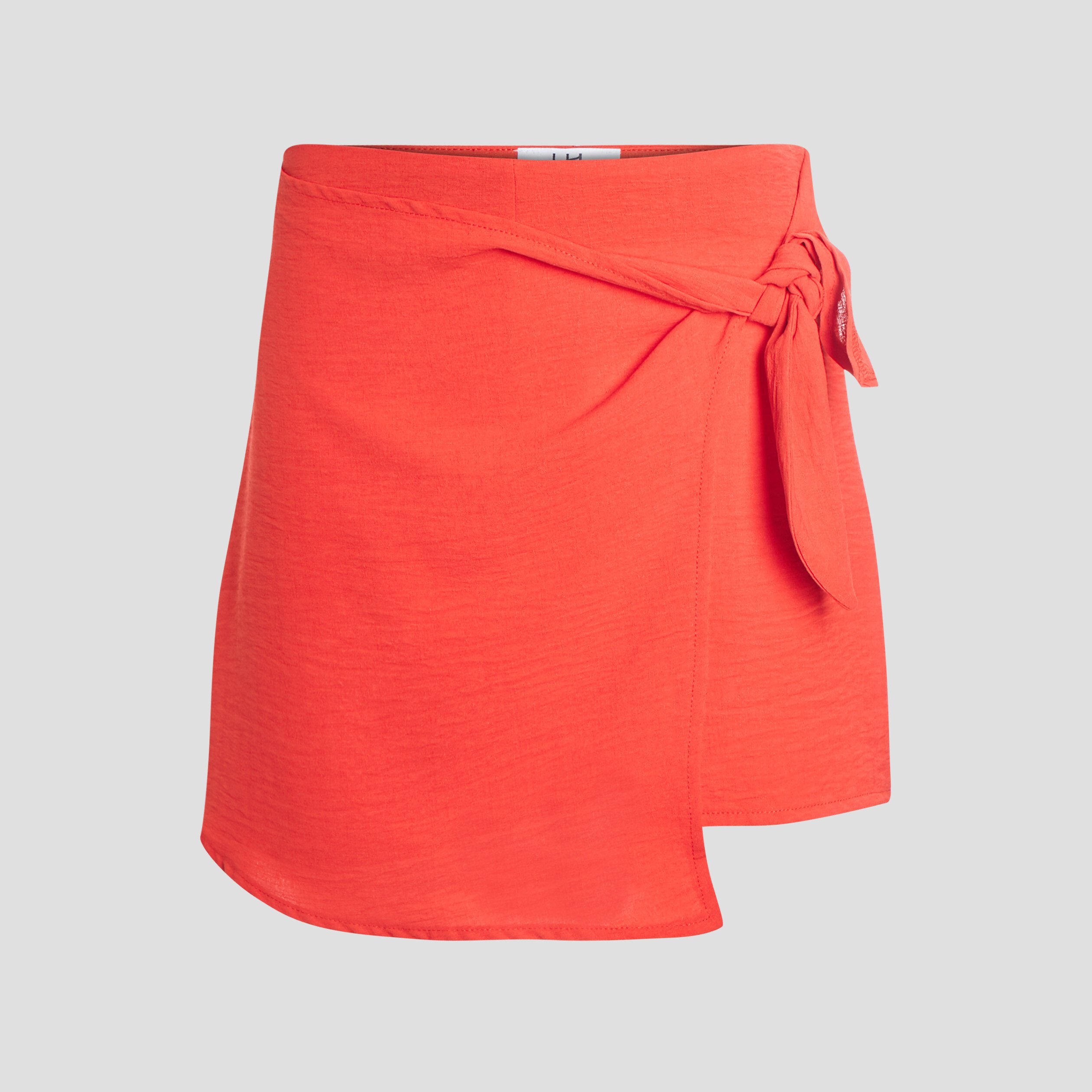 Jupe-short droite avec noeud rouge femme | La Halle