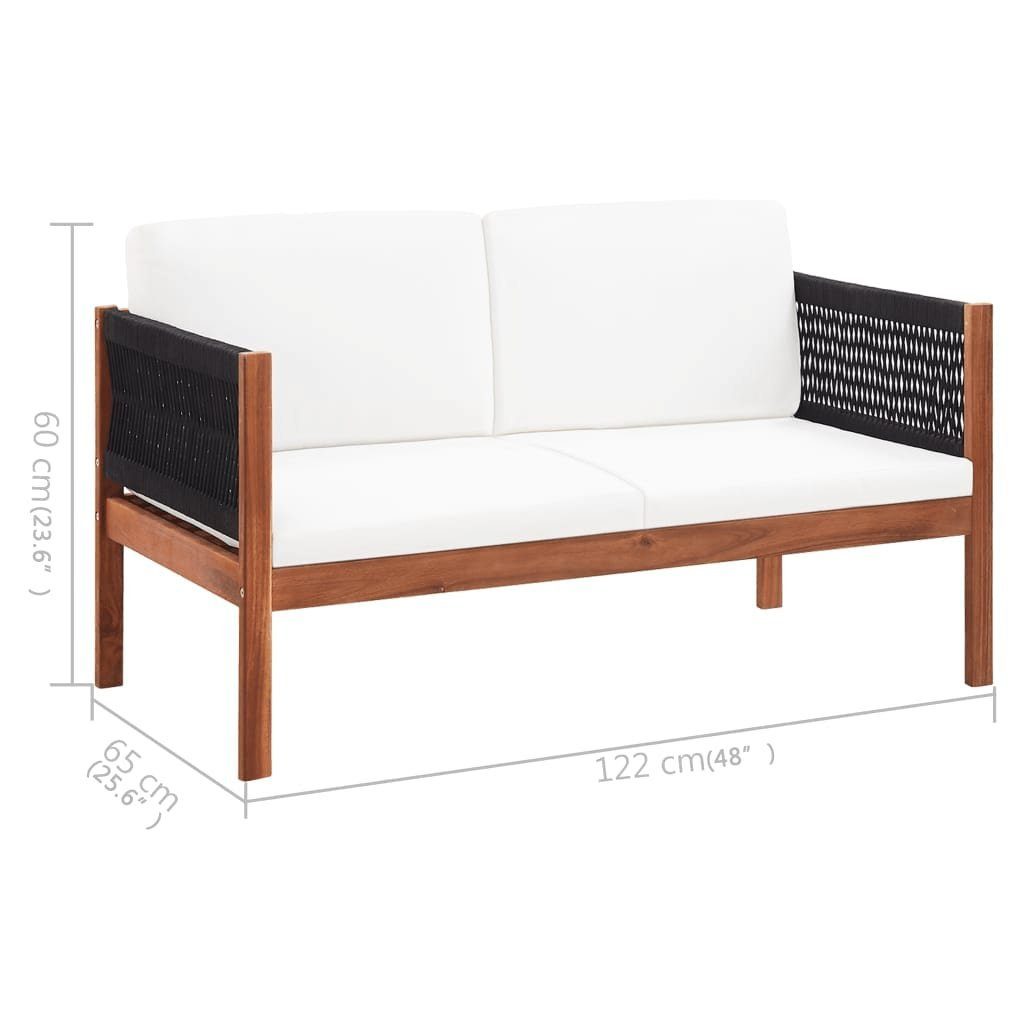 vidaXL Loungesofa Gartensofa 2-Sitzer Massivholz Akazie