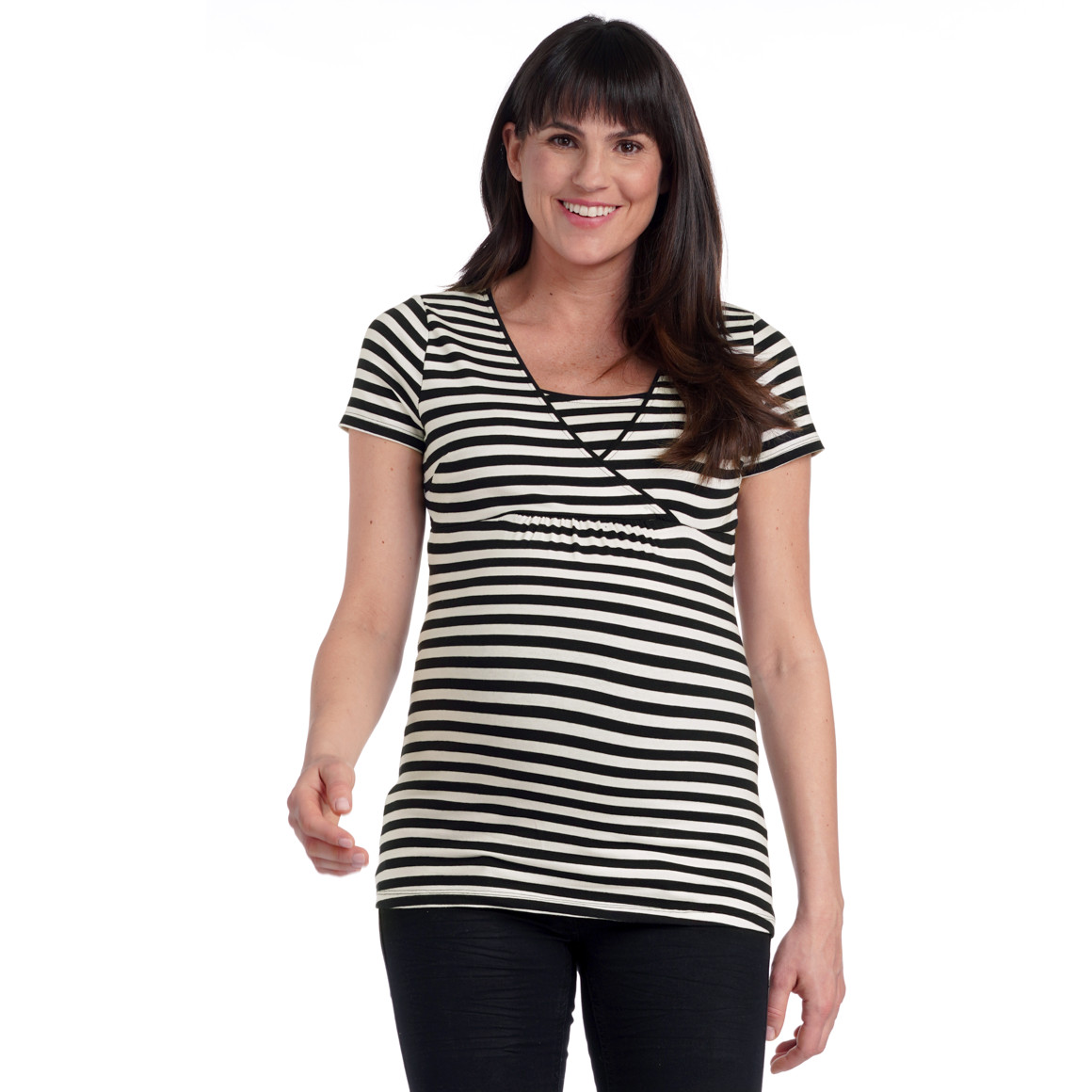 2 Damen Umstands-T-Shirts mit Stillfunktion