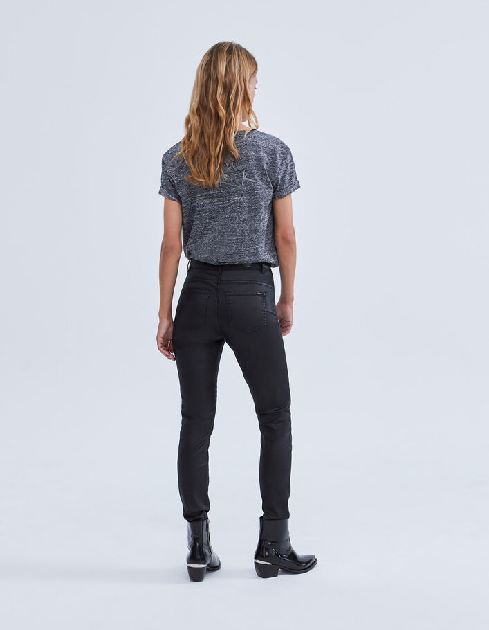 Jean slim noir enduit taille haute sculpt up Femme