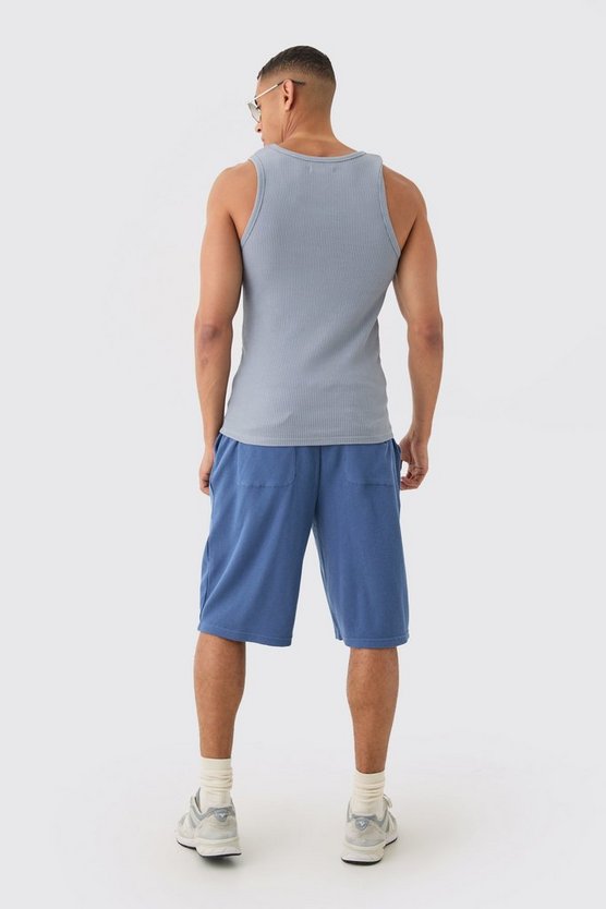 Slim-Fit Man Tanktop in Waffeloptik