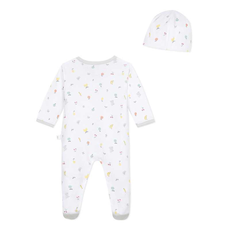Dors-bien et bonnet à motifs fruits naissance Absorba