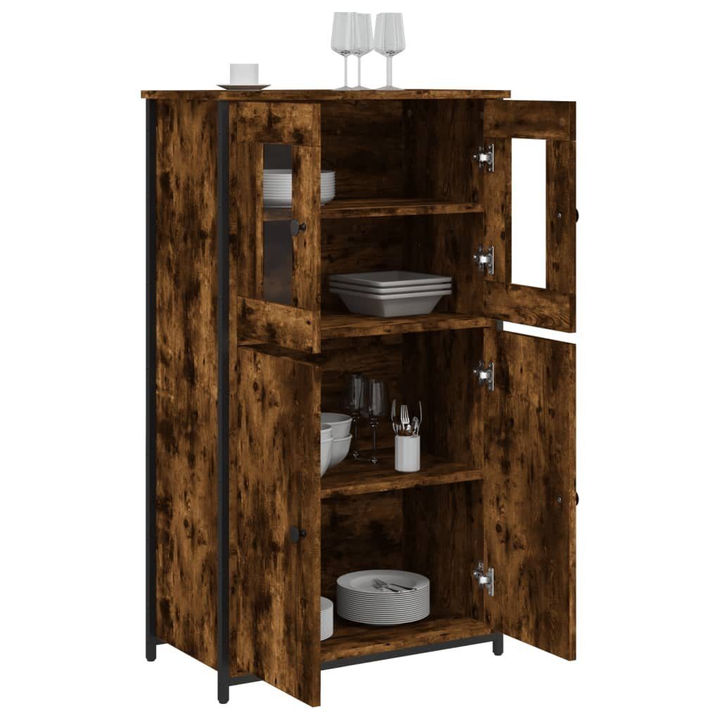 vidaXL Anrichte Highboard Räuchereiche 62x32x106,5 cm Holzwerkstoff Glas Vitrine