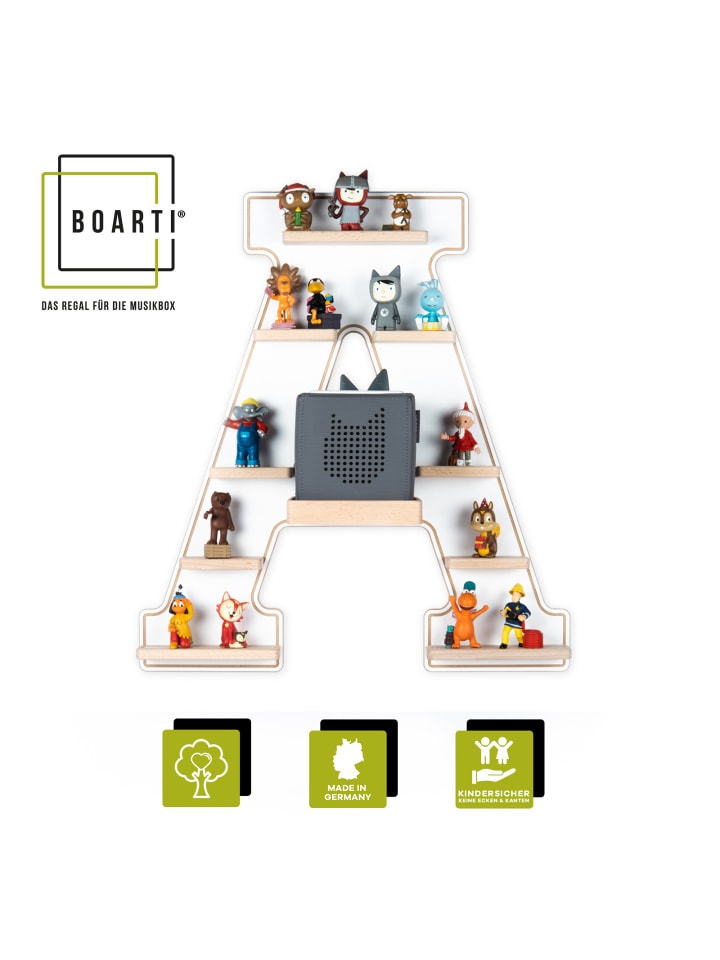 BOARTI Holz Regal Buchstabe A für Toniebox Tonies Figuren in Grau günstig kaufen onesize