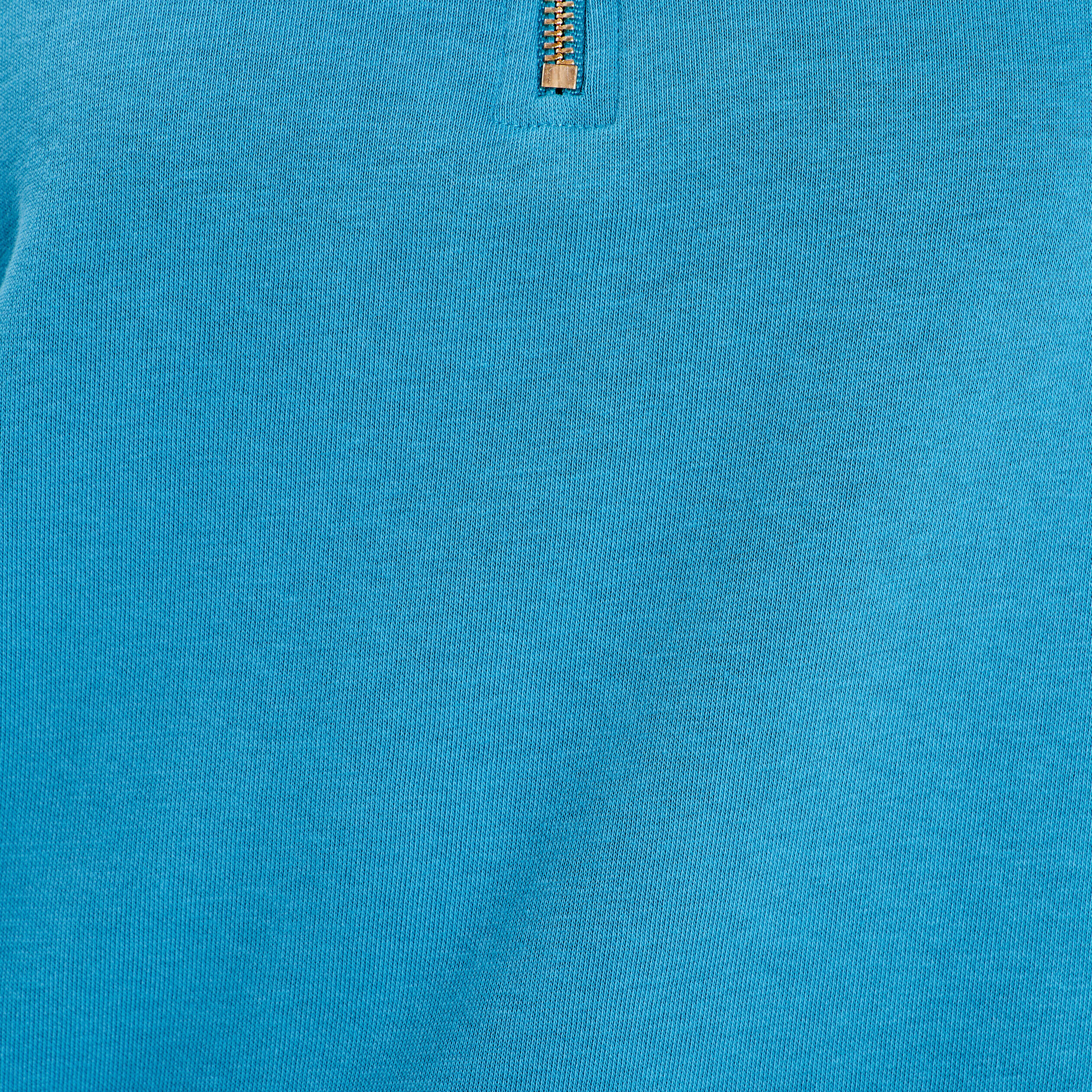 Sweat à col montant avec zip bleu canard femme | Cache Cache