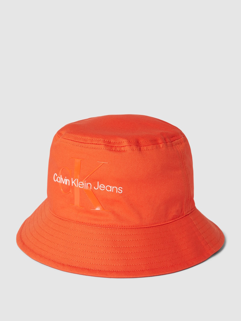 Bucket Hat mit Label-Stitching in orange