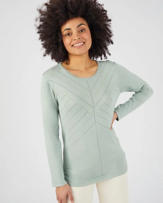 Pull fantaisie fibres viscose Lenzing(TM) EcoVero(TM)
