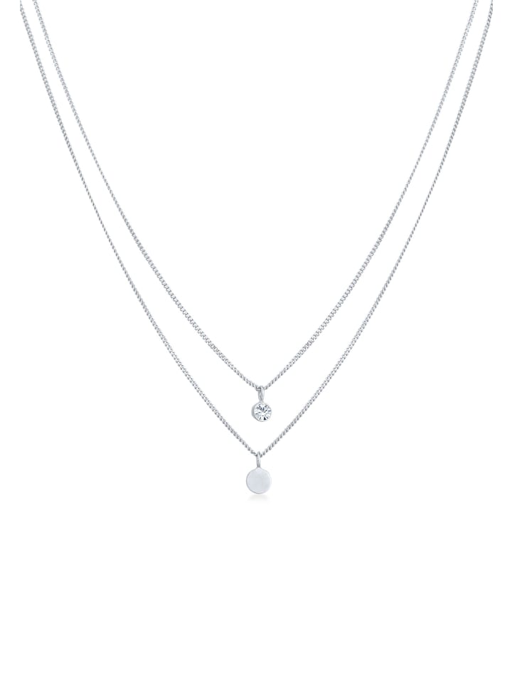 Elli Halskette 925 Sterling Silber Plättchen in Silber günstig kaufen