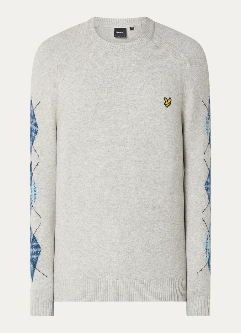 Lyle & Scott Argyle fine-knit sweater with logo embroidery