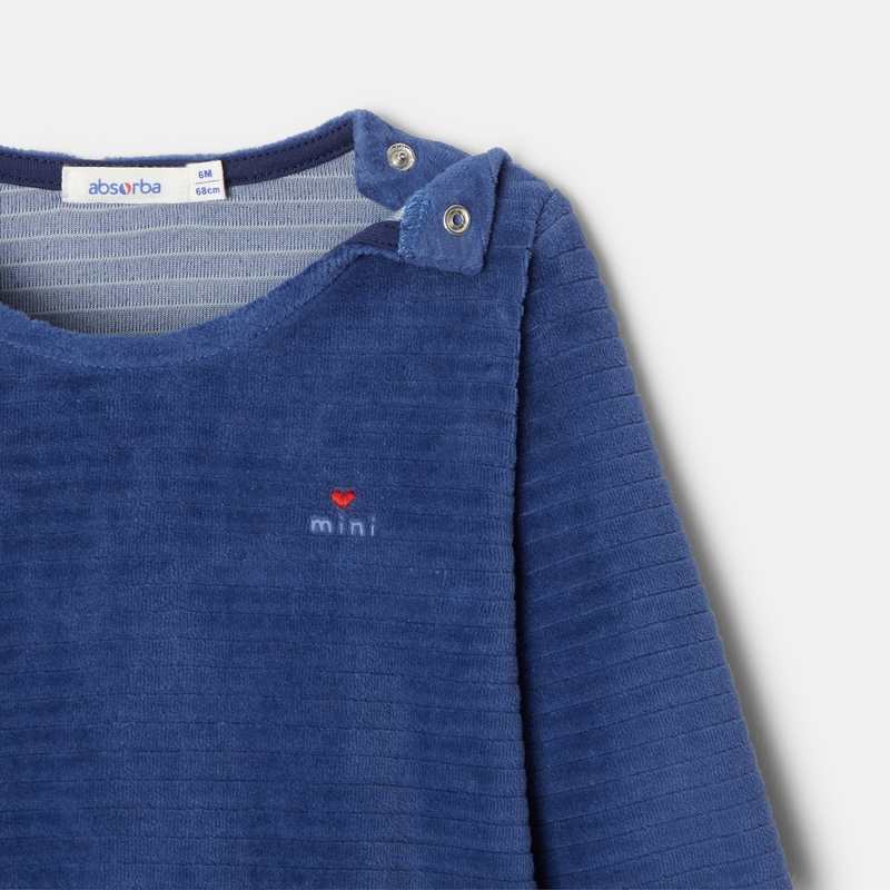 Pyjama en velours ottoman bleu mixte Absorba
