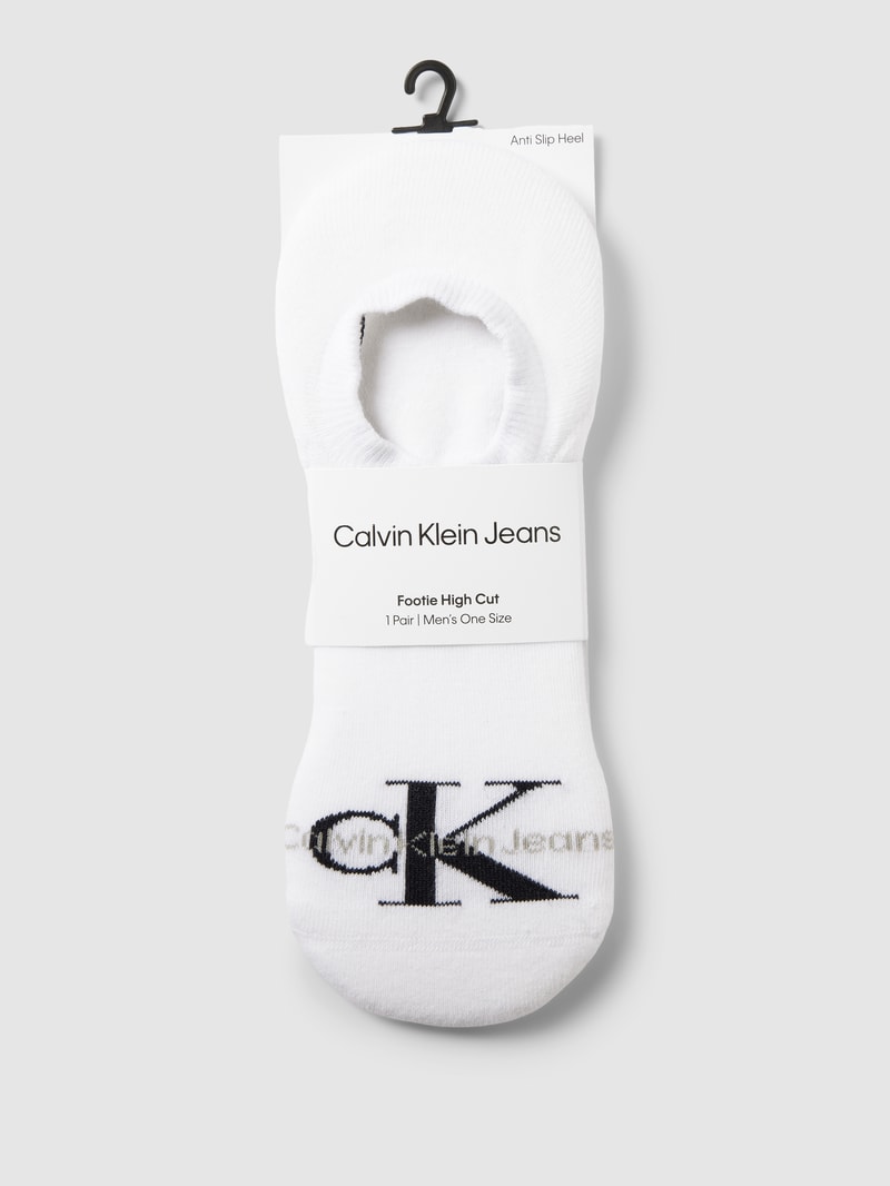 Sneakersocken mit Label-Print Modell 'MEN FOOTIE' in weiss