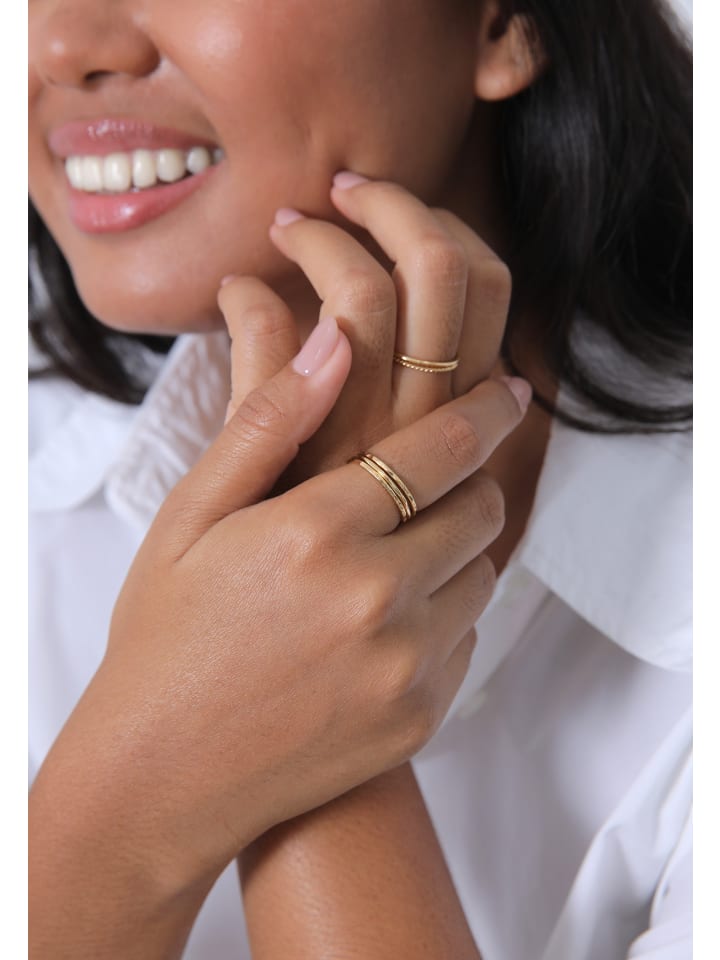Elli Ring 925 Sterling Silber Geo, Ring Set in Gold günstig kaufen