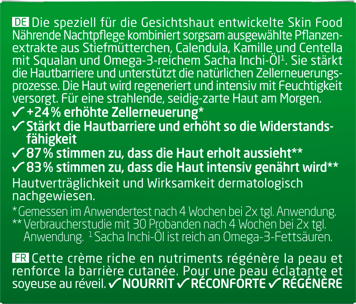 Nachtcreme Skin Food Regeneration & Stärkung, 40 ml