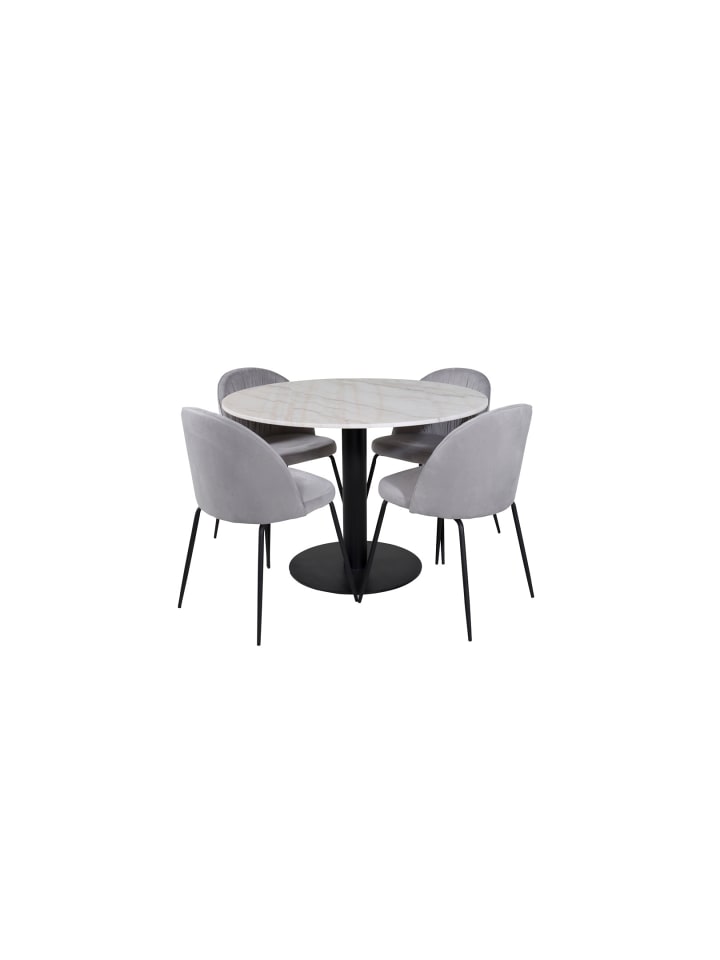 ebuy24 Essgruppe Estelle 80 (5-teilig) Grau 106 x 106 cm günstig kaufen onesize