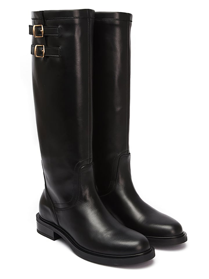 British Passport Leder-Stiefel in Schwarz günstig kaufen