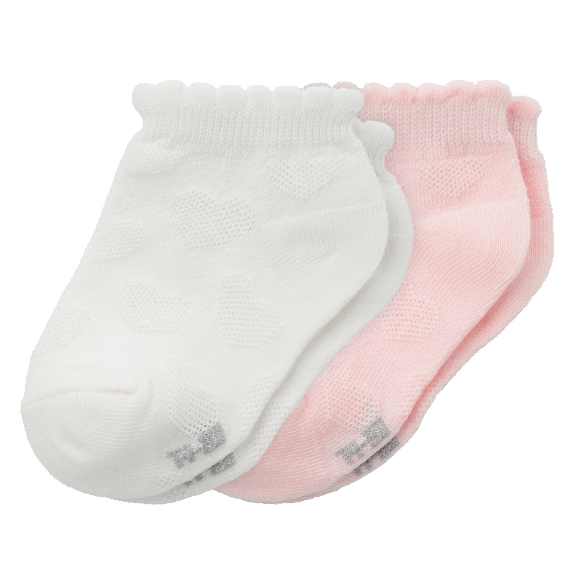 2 Paar Baby Sneaker-Socken mit Wellenbündchen