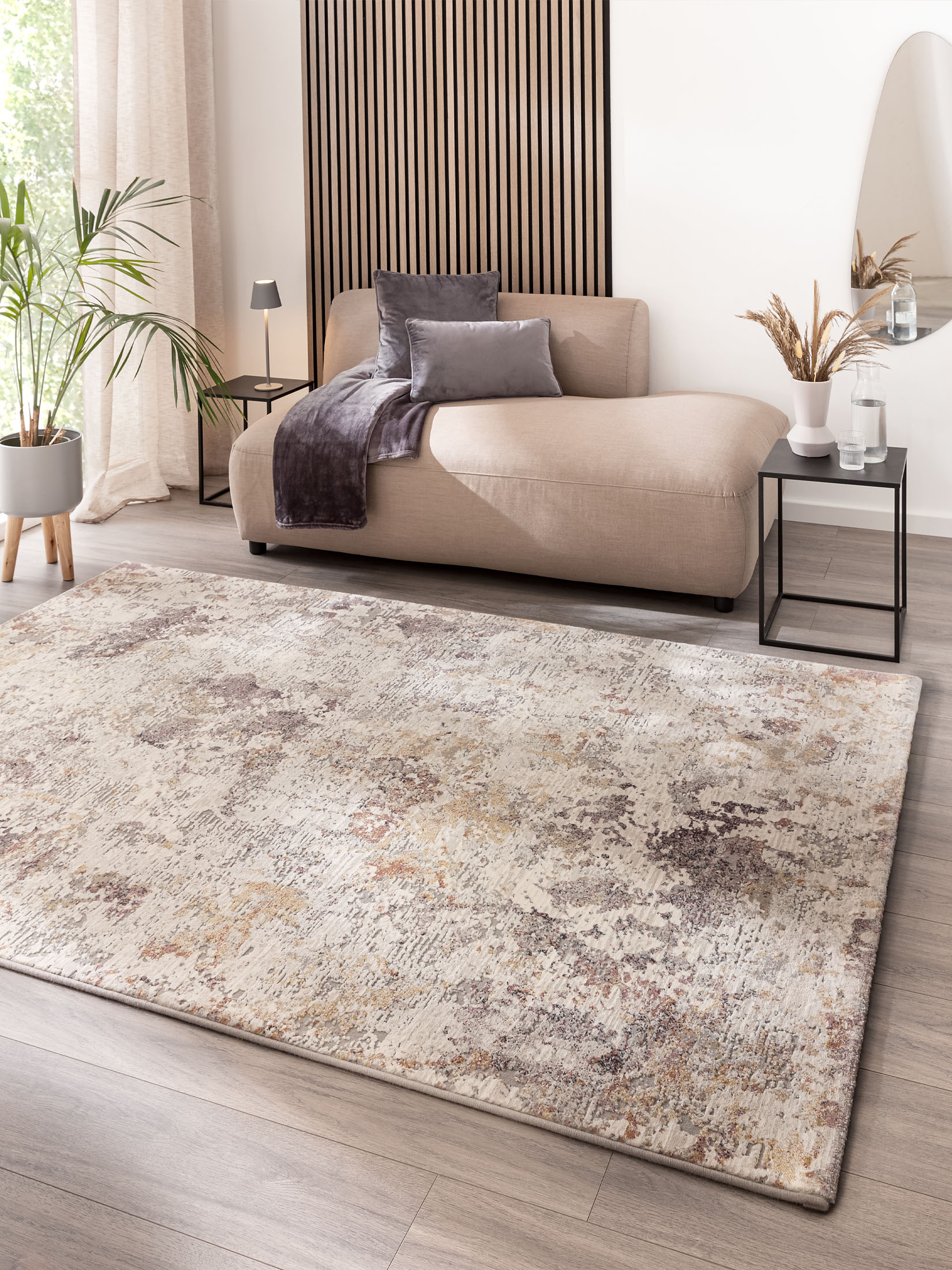 Calanthe Vintage-Teppich, Hellgrau