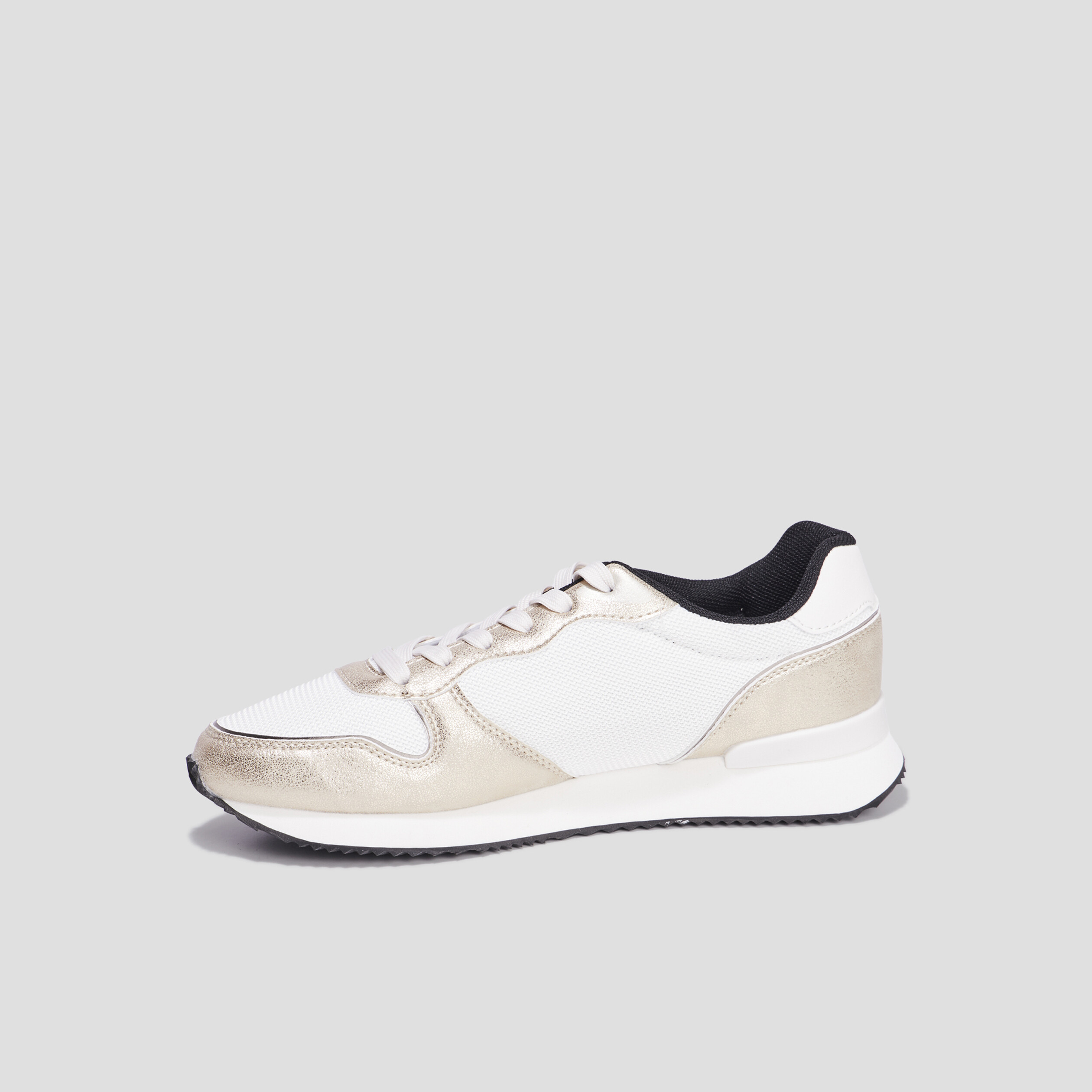Baskets bi-matière à lacets Creeks blanc femme | La Halle