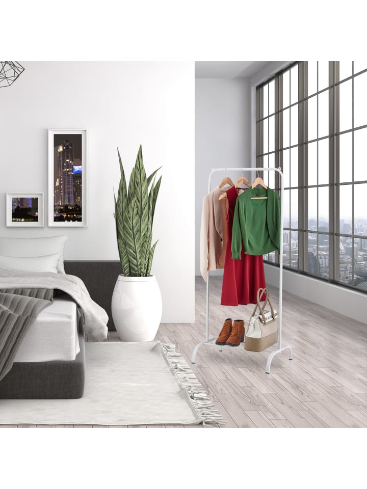 relaxdays Kleiderständer in Weiß - (B)60 x (H)144 x (T)44 cm günstig kaufen onesize