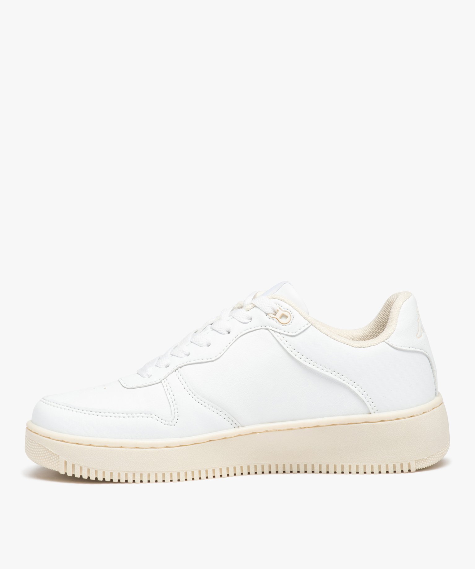 Baskets femme unies style rétro à lacets - Kappa blanc | GEMO