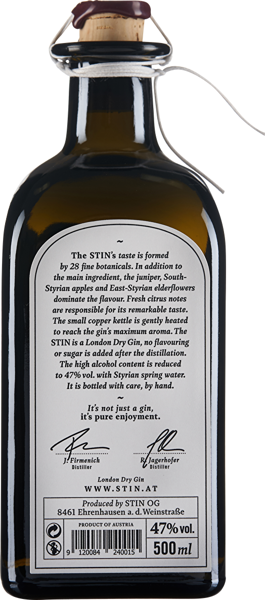 The Stin Styrian Dry Gin 0,5 Liter