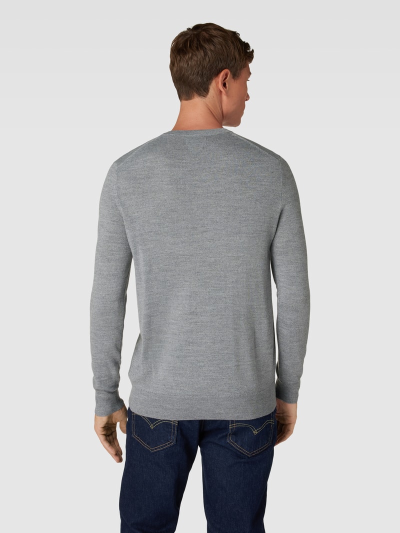 Strickpullover in hellgrau meliert