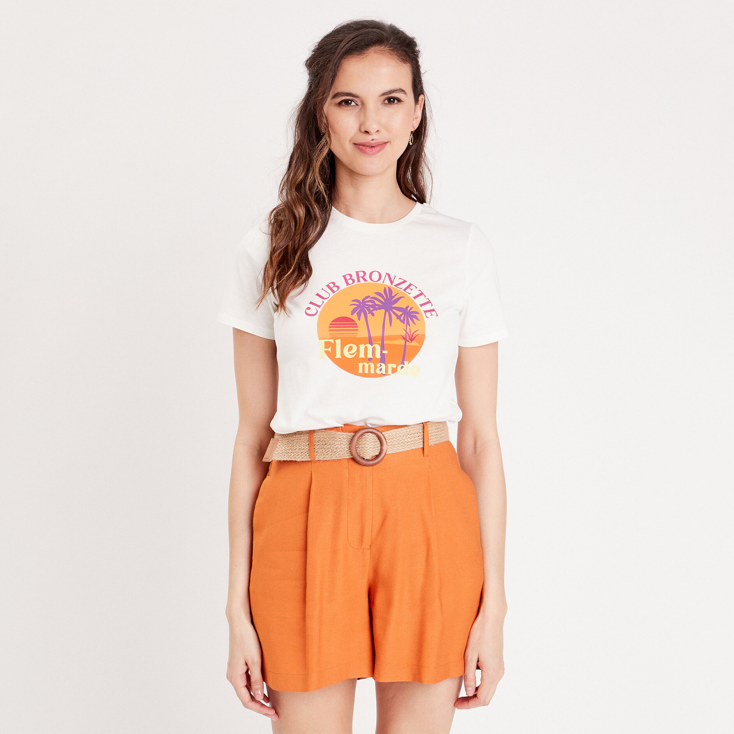 T-shirt manches courtes blanc femme | Cache Cache