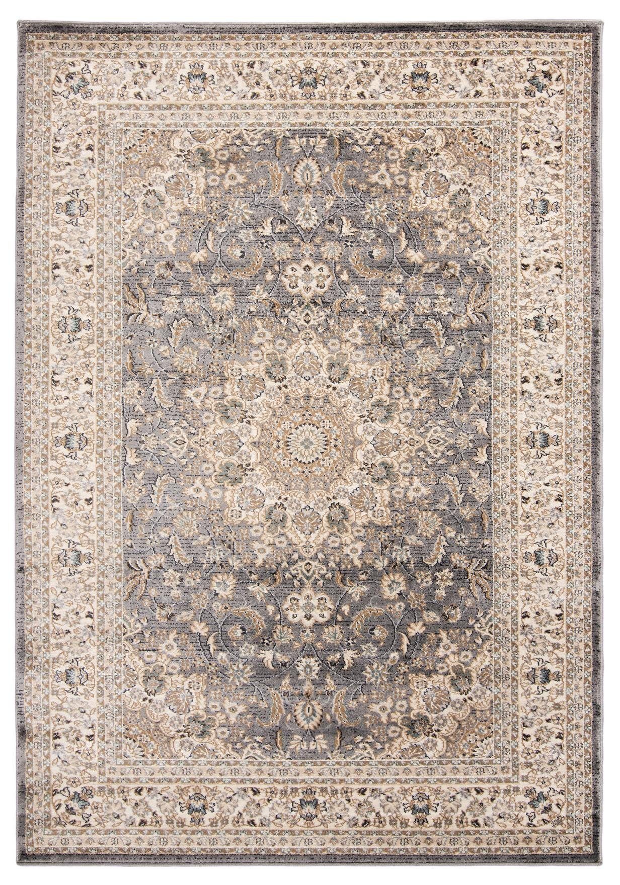 Orientteppich Oriente Teppich - Traditioneller Teppich Orient Grau, Mazovia, 60 x 100 cm, Geeignet für Fußbodenheizung, Pflegeleicht, Wohnzimmerteppich