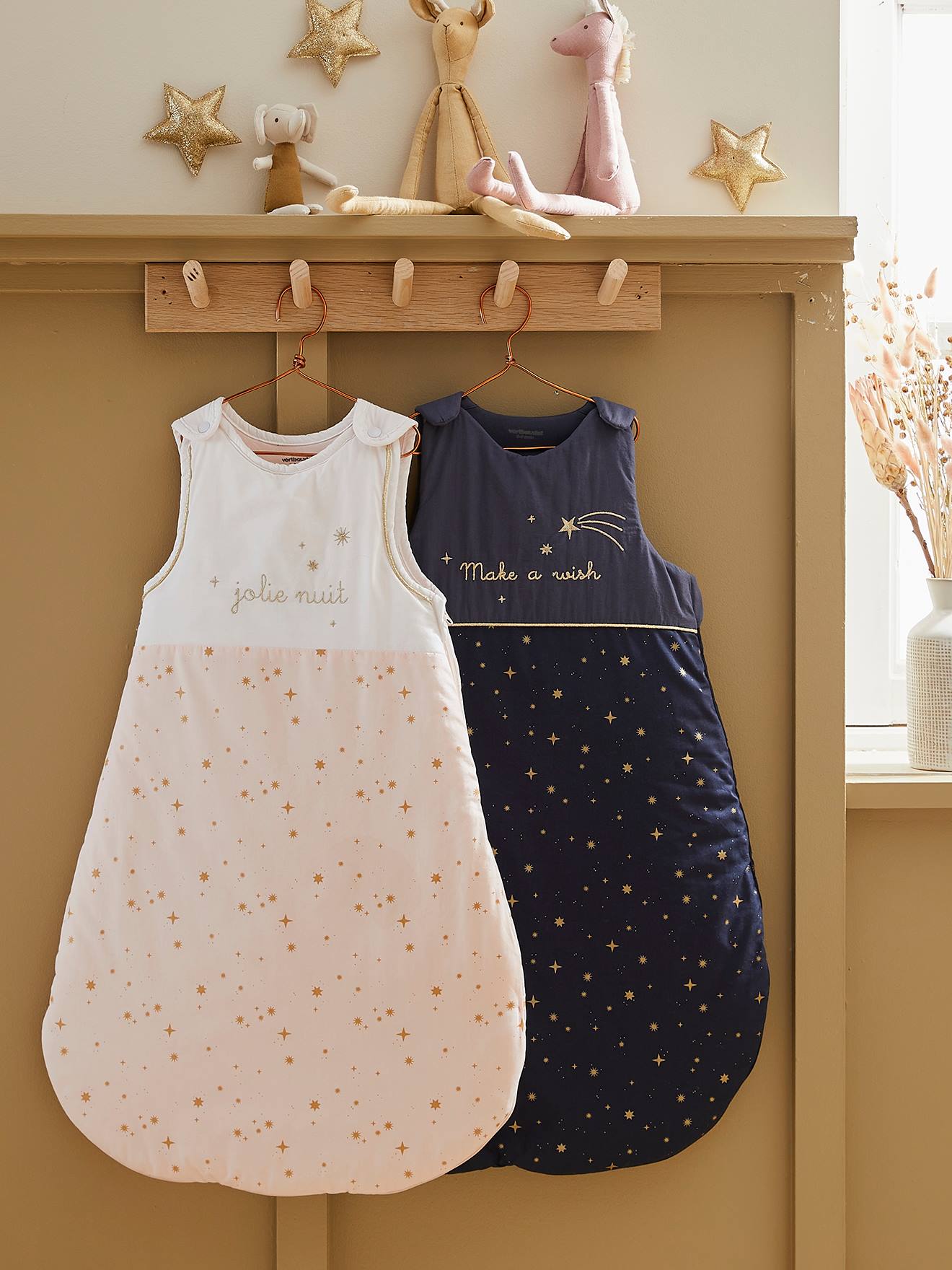 Vertbaudet Ärmelloser Baby Winterschlafsack MAKE A WISH - marine/gold