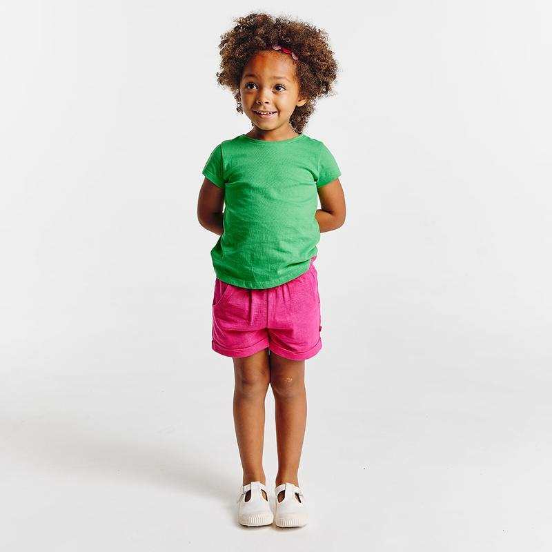 T-shirt manches courtes uni vert fille