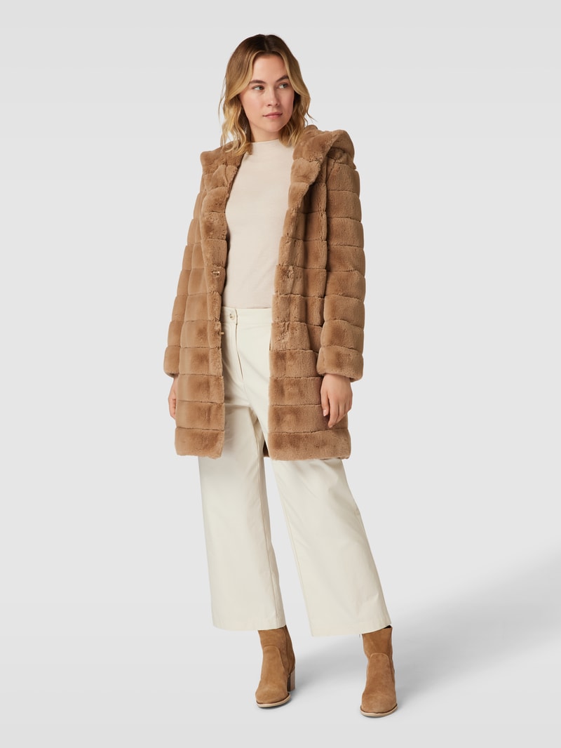 Jacke mit Kunstfell in beige