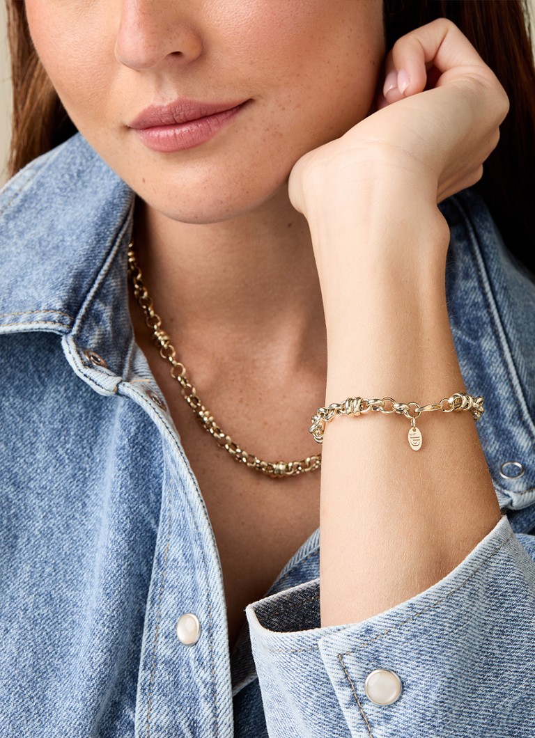 Diamond Point  Geelgouden schakelarmband Timeless Treasures 20 cm