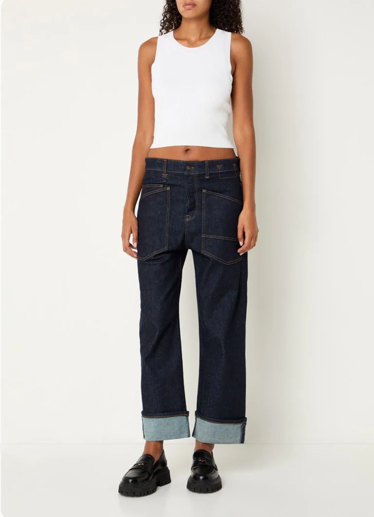 MAC Jeans Baggy mid waist straight leg jeans with dark wash