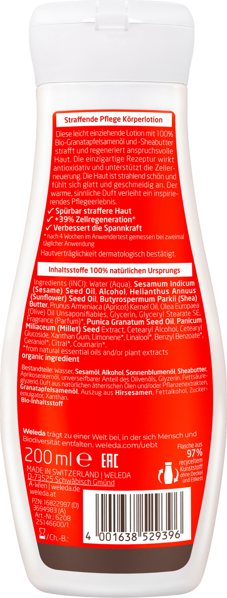 Körperlotion straffende Pflege Granatapfel, 200 ml