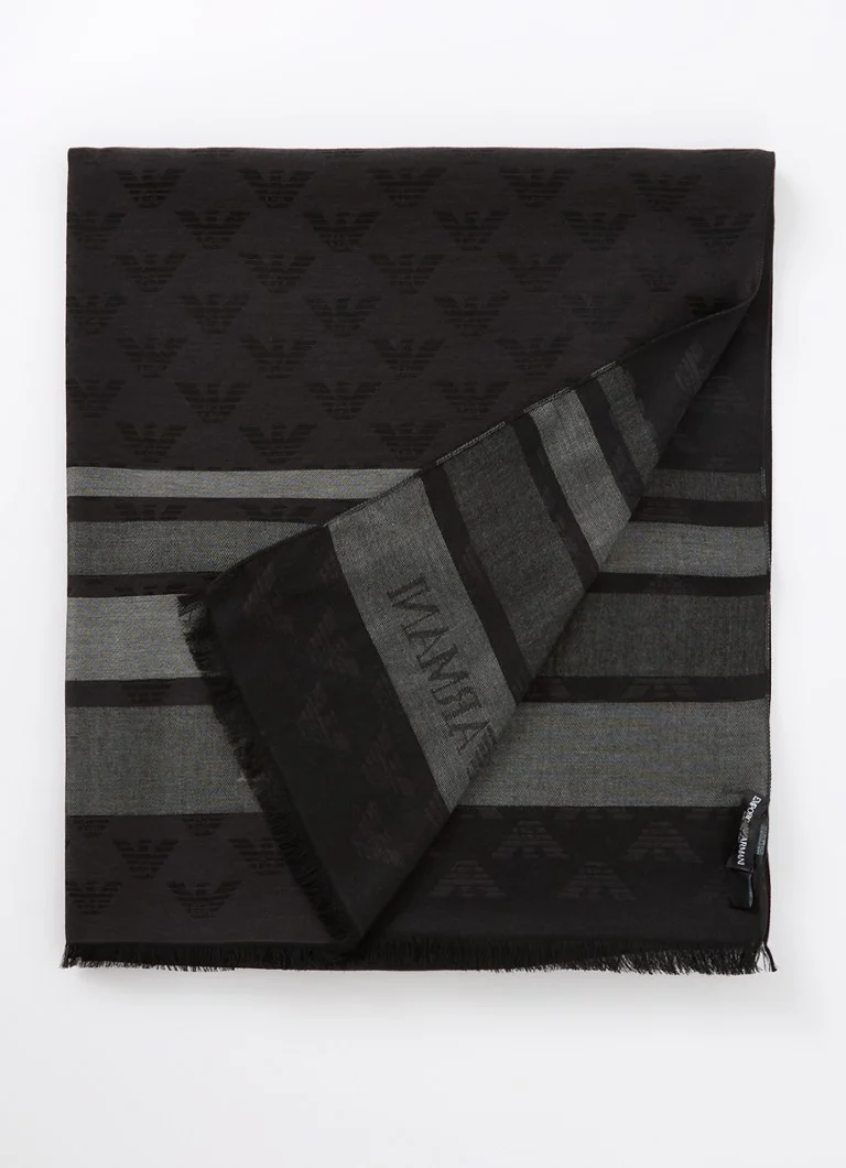 Sciarpa Emporio Armani con stampa logo, 190 x 80 cm
