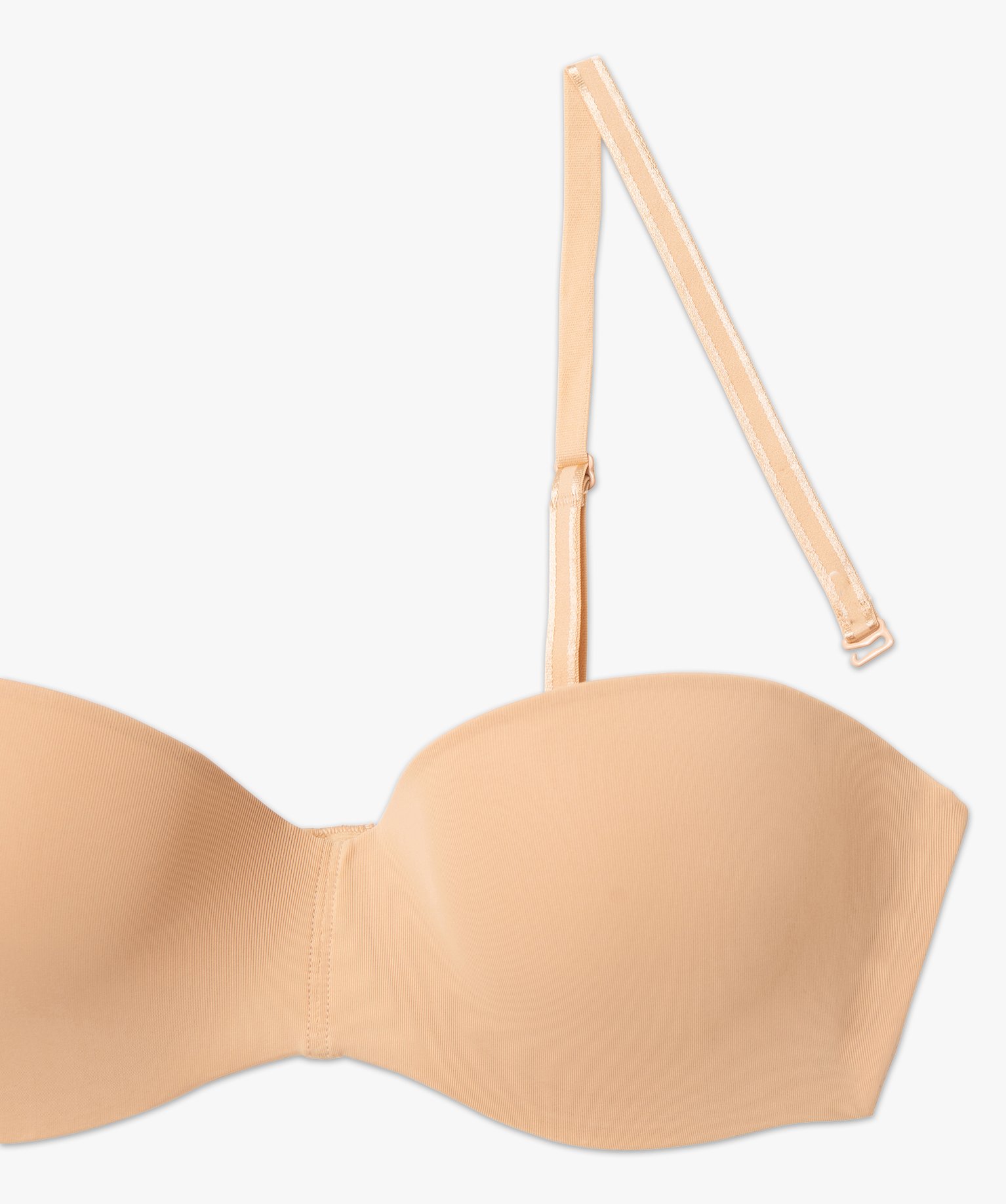 Soutien-gorge bandeau en microfibre avec bretelles muti-pos... beige clair | GEMO