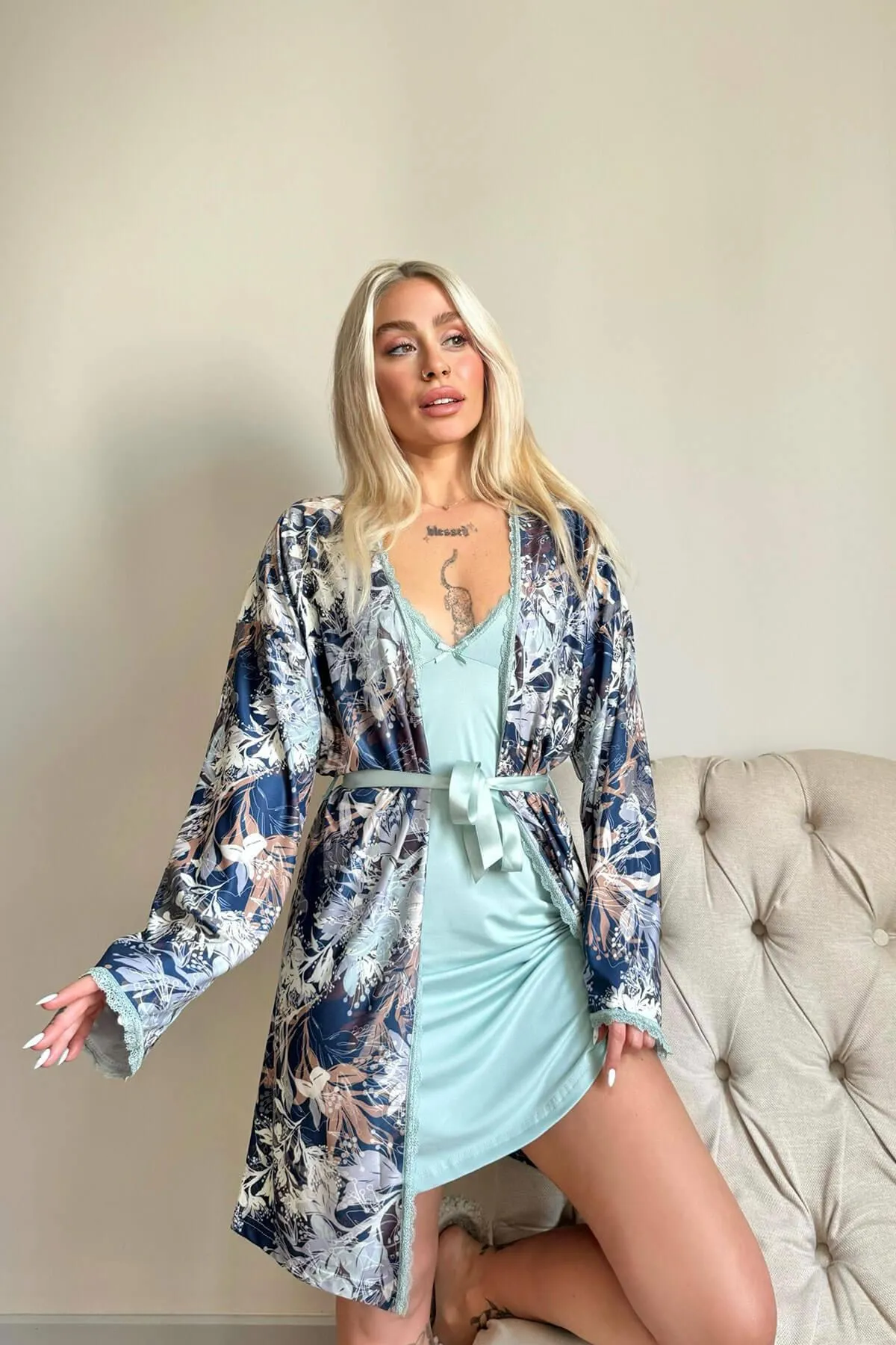 Pijamaevi  Pyjama set - Grün - Unifarben