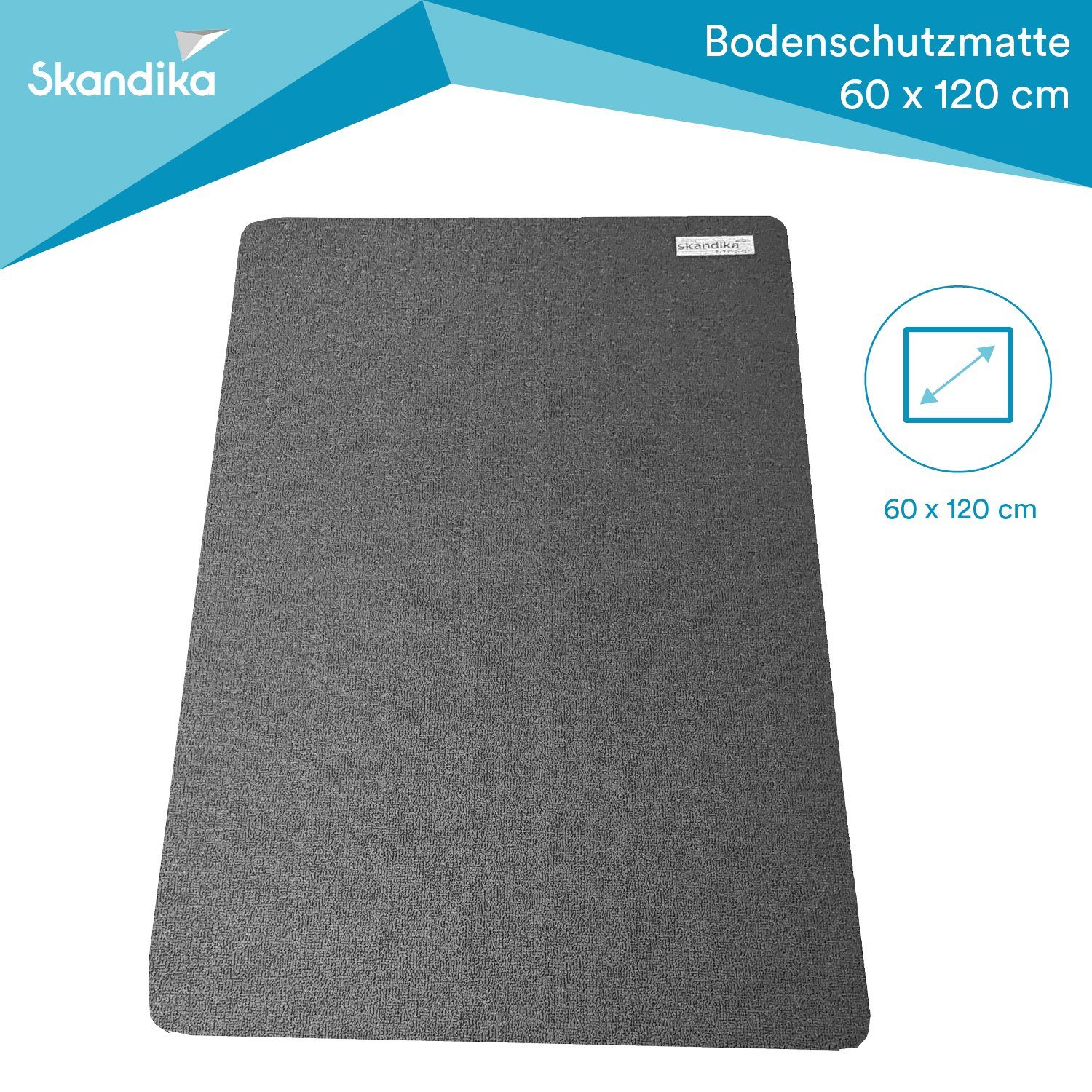 Skandika Fitnessmatte Bodenschutzmatte (Für Laufbänder, Crosstrainer, Liegeergometer, Speedbikes, Rudergeräte, Trainingsbänke, Vibrationsplatten, schallisolierend, schmutzabweisend), Made in Germany, Multifunktionsmatte