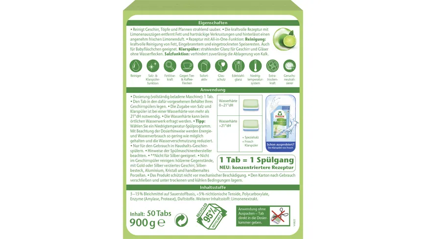 Frosch Limonen Geschirrspül-Tabs