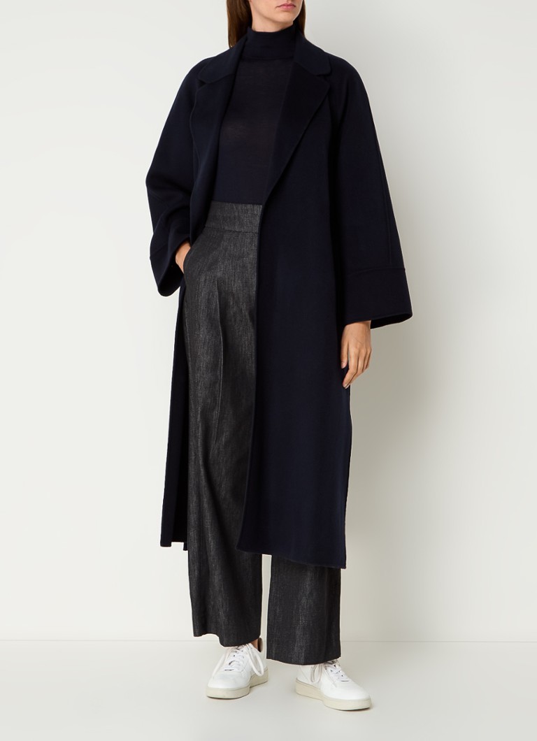 Abrigo MaxMara Agata de lana virgen cu buzunare laterale.