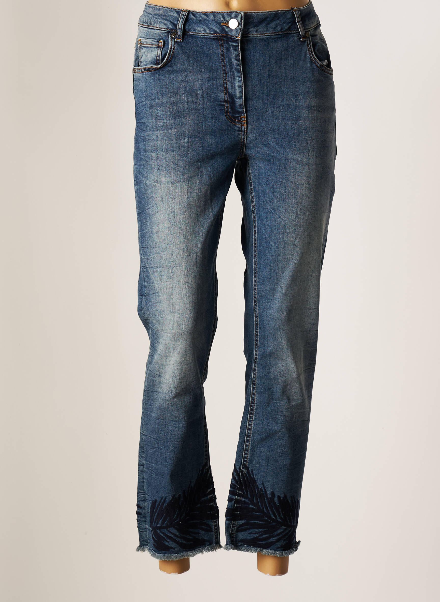 Lauren Vidal Jeans Coupe Droite Femme couleur bleu