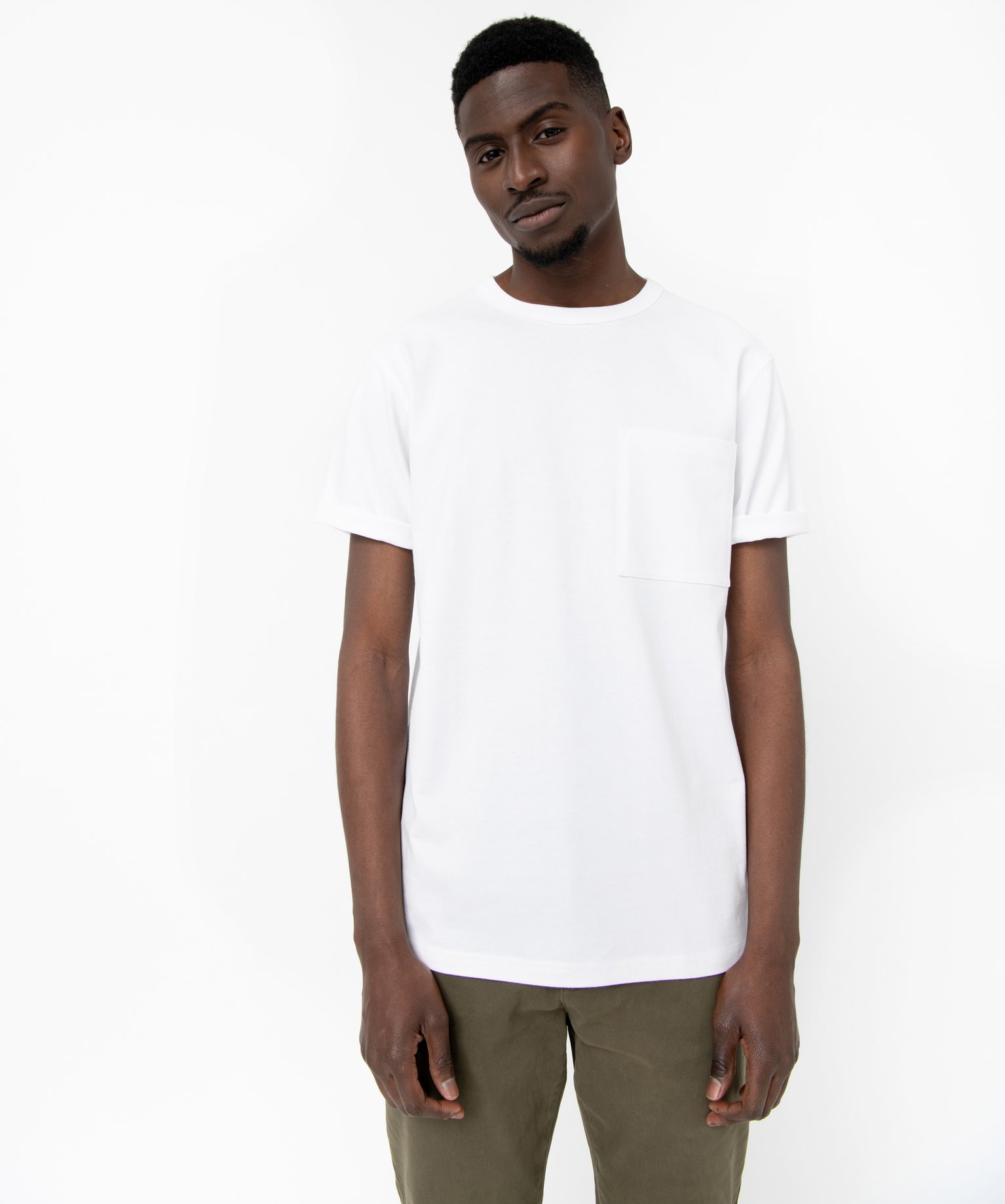 Tee-shirt à manches courtes avec poche poitrine homme blanc | GEMO