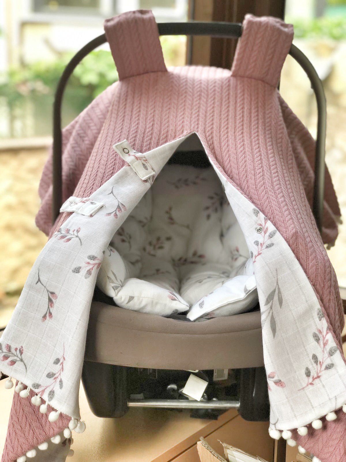 Baby Fancyroom Babyschale Babyschalen Set Sichtschutz Sitzauflage Einschlagdecke Maxi Cosi, ab: ab Geburt, (2-tlg., Sonnenschutz und kuschelige Sitzauflage), Aus Waffelpique und Musselin, Ersatz für Einschlagdecke