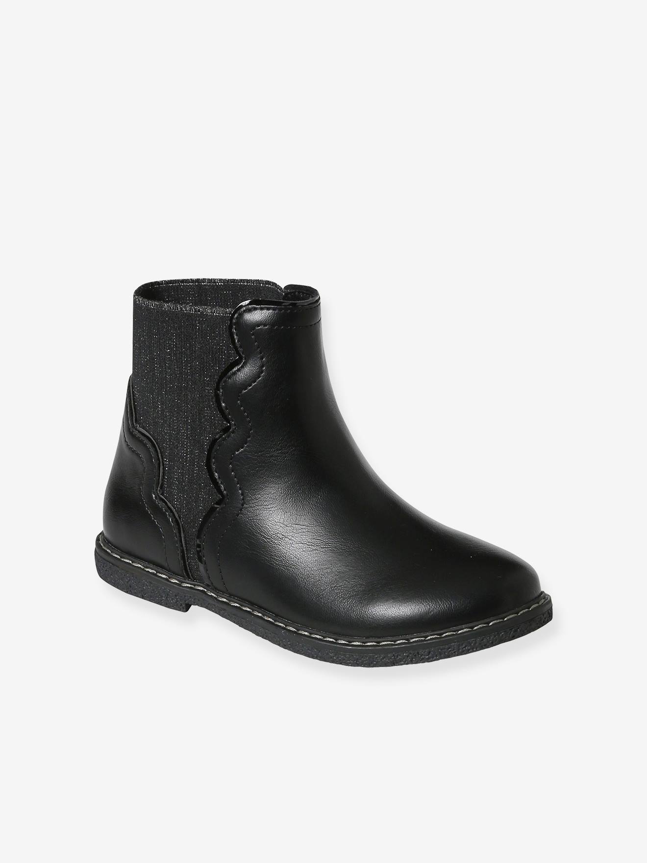 Vertbaudet Mädchen Boots mit Dehneinsatz - schwarz