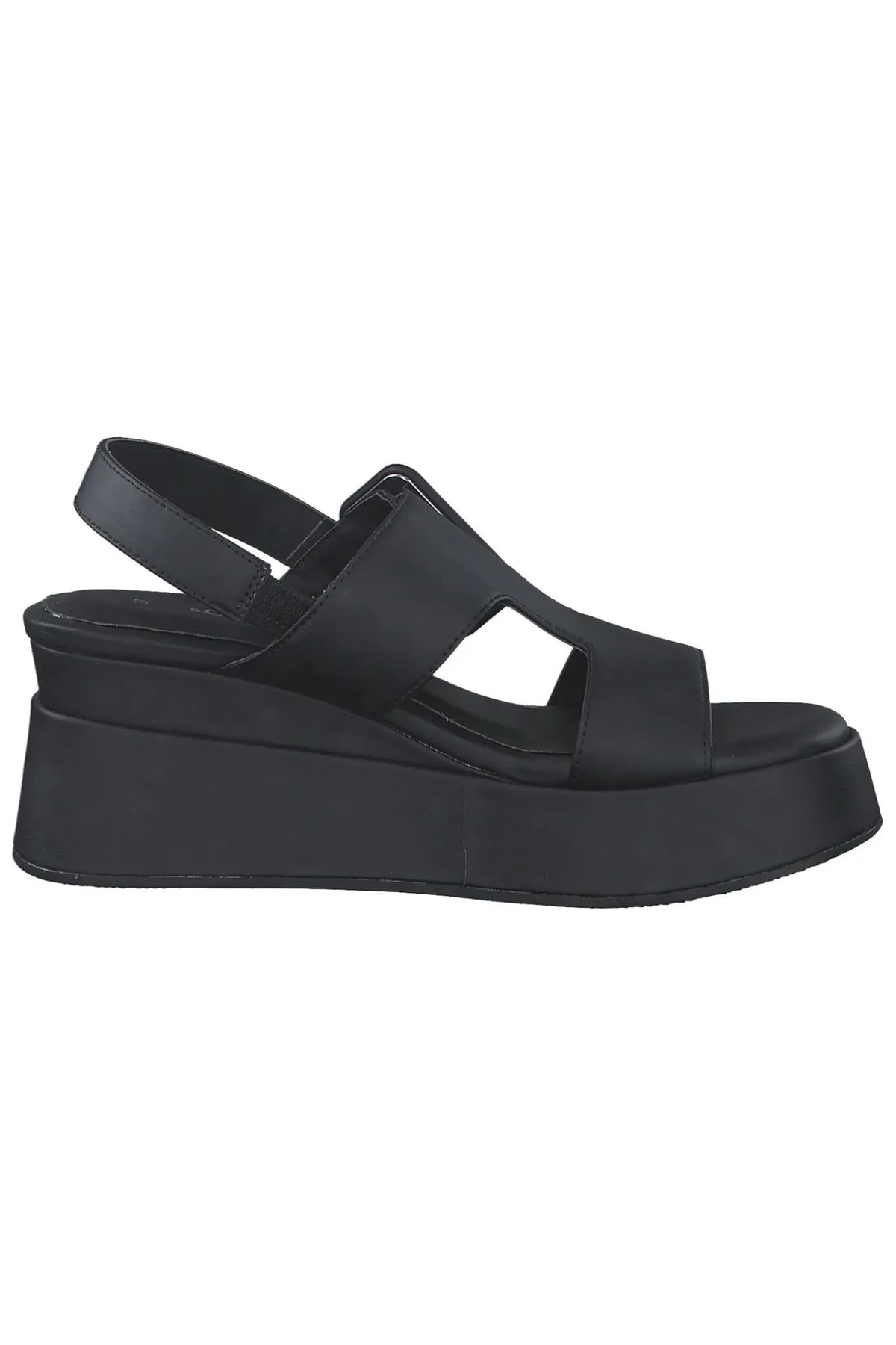 s.Oliver  Sandalette - Schwarz - Keilabsatz