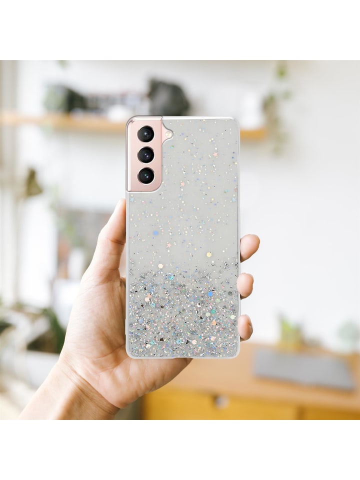 cadorabo Hülle für Samsung Galaxy S21 5G Glitter in Transparent mit Glitter günstig kaufen onesize