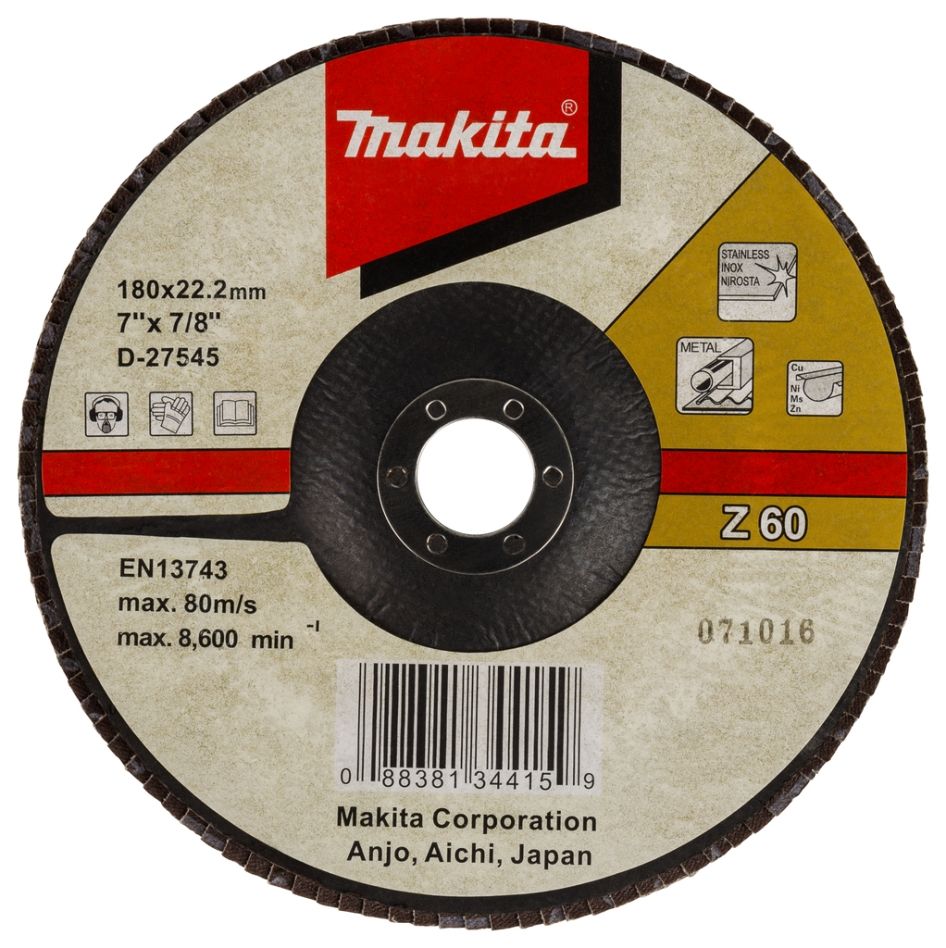 Akcesoria Makita D-27545 Tarcza szlifierska listkowa 180 mm K60 za 1 sztukę