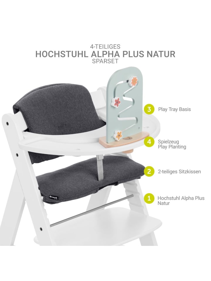 Hauck Hochstuhl Alpha Plus White im Sparset - inkl. in weiss günstig kaufen onesize