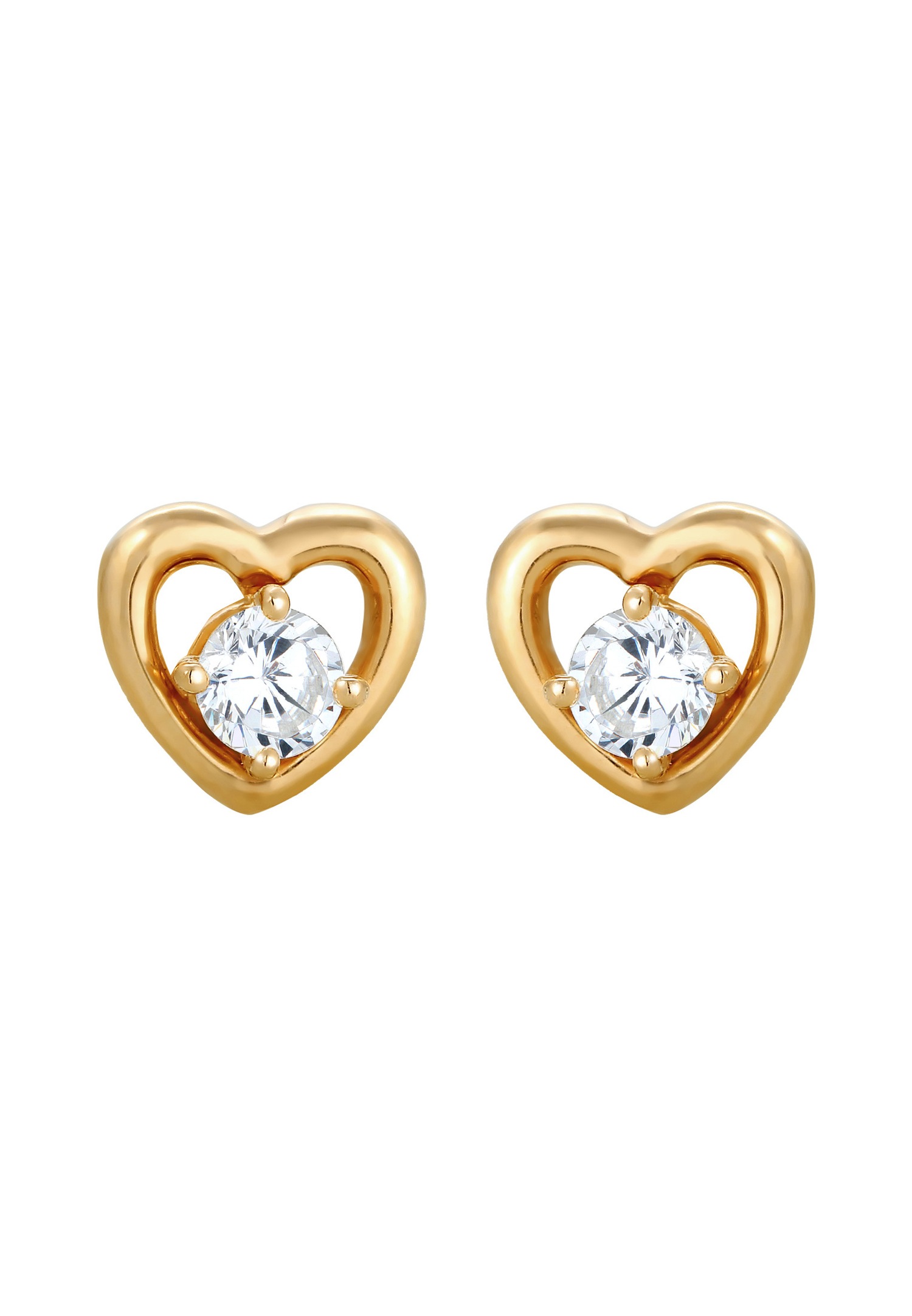 Elli női klasszikus szívmintás fülbevaló cirkónia kristállyal, 925-ös sterling ezüstből