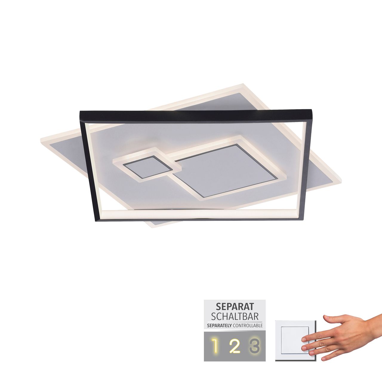 Paul Neuhaus LED Deckenleuchte MAILAK, 1x LED-Board/26Watt   1x LED-Board/11Watt, Weiss